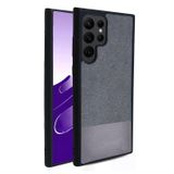 Microcase Samsung Galaxy S22 Ultra Fabrik Kumaş Desen Kılıf - Gri