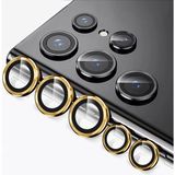 Microcase Samsung Galaxy S23 Ultra Kamera Camı Lens Koruyucu Halka Set - AL8114 (Gold)