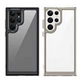 Microcase Samsung Galaxy S23 Ultra Shield Serisi Darbeye Dayanıklı Köşe Korumalı Yarı Esnek Plastik TPU Kılıf - AL8100 (Füme)