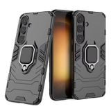 Microcase Samsung Galaxy S25 Plus ile Uyumlu Batman Serisi Yüzük Standlı Armor Kılıf - Siyah AL3349