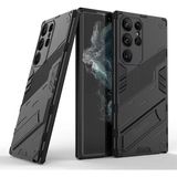 Microcase Samsung Galaxy S25 Ultra Matrix Serisi Armor Standlı Perfect Koruma Kılıf - Siyah Al3416