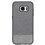 Microcase Samsung Galaxy S7 Fabrik Serisi Kumaş ve Deri Desen Kılıf - Gri