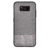 Microcase Samsung Galaxy S8 Plus Fabrik Serisi Kumaş ve Deri Desen Kılıf - Gri