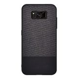 Microcase Samsung Galaxy S8 Plus Fabrik Serisi Kumaş ve Deri Desen Kılıf - Siyah