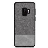 Microcase Samsung Galaxy S9 Fabrik Serisi Kumaş ve Deri Desen Kılıf - Gri