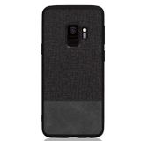 Microcase Samsung Galaxy S9 Fabrik Serisi Kumaş ve Deri Desen Kılıf - Siyah