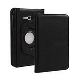 Microcase Samsung Galaxy Tab 3 Lite T110 T113 7 inch Tablet 360 Derece Döner Standlı Deri Kılıf - Siyah