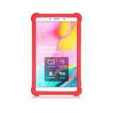 Microcase Samsung Galaxy Tab A 8.0 inch 2019 T295 T295 T297 Tablet Standlı Silikon Kılıf - Kırmızı