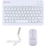 Microcase Samsung Galaxy Tab A11 8.7 Inch ile Uyumlu Türkçe Bluetooth Klavye+Mouse+Tablet Standı Beyaz AL5166