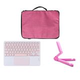 Microcase Samsung Galaxy Tab A11 Plus 11 Inch Tablet ile Uyumlu Toucpad Bluetooth Klavye + Tablet Standı - Pembe AL5194