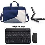 Microcase Samsung Galaxy Tab A7 T500 T505 T507 2020 10.4 Tablet Çanta + Bluetooth Klavye + Mouse + Tablet Standı Siyah - AL4234