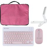 Microcase Samsung Galaxy Tab A8 X200 10.5 2021 Tablet Çanta + Bluetooth Klavye + Mouse + Tablet Standı - Pembe AL8127