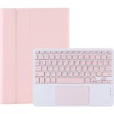 Microcase Samsung Galaxy Tab A9 Plus LTE SM-X218 11 inch Tablet ile uyumlu Bluetooth Touchpad Klavye + Standlı Kılıf - BKK5 Pembe