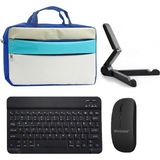 Microcase Samsung Galaxy Tab S10 Lite ile Uyumlu Tablet Çanta+Bluetooth Klavye+Mouse+Tablet Standı SIYAH-AL4840 - Krem - Turkuaz - Bej