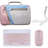 Microcase Samsung Galaxy Tab S10 Lite ile Uyumlu Tablet Çanta+Türkçe Bluetooth Klavye +Mouse+ Standı - Pembe AL4382