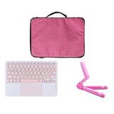 Microcase Samsung Galaxy Tab S10 Lite Tablet ile Uyumlu Toucpad Bluetooth Klavye + Tablet Standı - Pembe AL5194
