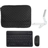 Microcase Samsung Galaxy Tab S6 Lite P610 10.4 inch Kapitone Tablet Çanta + Bluetooth Klavye + Mouse + Tablet Standı - AL8123 (Green)
