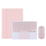 Microcase Samsung Galaxy Tab S6 Lite P610 ile uyumlu Bluetooth Touchpad Klavye + Bluetooth Mouse + Standlı Kılıf - BKK7 Pembe