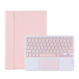Microcase Samsung Galaxy Tab S6 Lite P610 ile uyumlu Bluetooth Touchpad Klavye + Standlı Kılıf - BKK5 Pembe