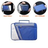 Microcase Samsung Galaxy Tab S6 Lite SM-P610 P610 10.4 inch Tabletler için Omuz Askılı El Tutacaklı Universal Sleeve Taşıma Çantası AL4346 Lacivert Krem Gri