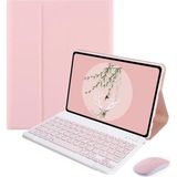 Microcase Samsung Galaxy Tab S6 Lite SM-P620 10.4 Inch Tablet ile Uyumlu Bluetooth Klavye ve Mouse + Standlı Kılıf - Bkk6 Pembe