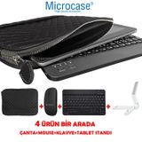 Microcase Samsung Galaxy Tab S7 FE SM-T733 12.4 inch Kapitone Tablet Çanta + Bluetooth Klavye + Mouse + Tablet Standı - AL8123 (Brown)