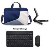 Microcase Samsung Galaxy Tab S8 Plus SM-T800 12.4 inch Tablet Çanta + Bluetooth Klavye + Mouse + Tablet Standı Siyah - AL4234