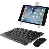 Microcase Samsung Galaxy Tab S9 Fe+ Plus SM-X610 12.4 Inch Tablet Için Touchpad Bluetooth Klavye (Tr Sticker) + Bluetooth Mouse + Tablet Standı - AL2766