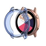 Microcase Samsung Galaxy Watch Active 2 44 mm Önü Açık Tasarım Silikon Kılıf - Açık Mavi