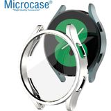 Microcase Samsung Galaxy Watch4 44MM Önü Kapalı Tasarım Silikon Kılıf - Gümüş