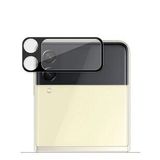 Microcase Samsung Galaxy Z Flip 3 Kamera Camı Lens Koruyucu Tempered Glass - Siyah AL3122