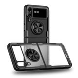 Microcase Samsung Galaxy Z Flip 3 Yüzük Standlı Plastik Kılıf - Siyah AL3165