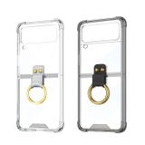 Microcase Samsung Galaxy Z Flip4 Parmak Tutuculu Askılı Köşe Korumalı Kılıf - AL3160 (Füme)