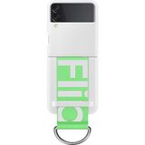 Microcase Samsung Galaxy Z Flip4 Parmak Tutuculu Plastik Kılıf - AL3153 - Beyaz