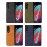 Microcase Samsung Galaxy Z Fold4 için Deri Desenli Plastik Koruma Kılıf - AL3156 (Yeşil)