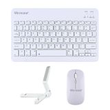 Microcase Samsung S10 Fe Plus ile Uyumlu Türkçe Bluetooth Klavye+Mouse+Tablet Standı Beyaz AL5166