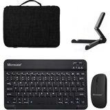Microcase Samsung S10 Fe Plus Tablet Uyumlu Tablet Çanta+Türkçe Bluetooth Klavye+Mouse+Tablet Standı-Siyah AL8128