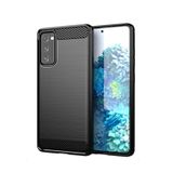Microcase Samsung S20 FE Fan Edition Brushed Carbon Fiber Silikon Kılıf - Siyah