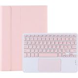 Microcase Samsung Tab A8 X207 X200 10.5 Tablet Uyumlu Bluetooth Touchpad Klavye + Standlı Kılıf - Bkk5 Pembe - Açık Pembe