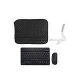 Microcase Samsung Tab Active 4 pro Kapitone Tablet Çanta + Bluetooth Klavye + MouseTablet Standı AL8123