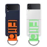 Microcase Samsung Z Flip4 Parmak Tutuculu Kayış Askılı Plastik Kılıf - AL3153 (Lacivert)