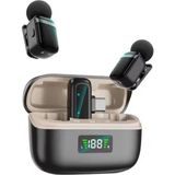Microcase Sx-35 Mini Kablosuz Yaka Mikrofonu Şarj Kutulu - 360° Ses Algılama, CD Kalitesi, Type-C Dijital Ekranlı Çiftli Mikrofon Seti - AL5797 - Siyah