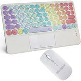 Microcase Tablet ve Telefonlar Için Gökkuşağı Tasarım Touchpad Bluetooth Klavye ve Mouse Set - AL5042