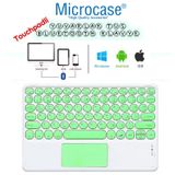 Microcase Tablet Ve Telefonlar İçin Şarjlı Touchpadli Yuvarlak Tuş Bluetooth Klavye Al2769 Su Yeşili