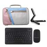 Microcase TCL TAB 10L 2.Nesil Uyumlu Tablet Çanta+Türkçe Bluetooth Klavye +Mouse+ Standı - Pembe AL4382 (Pembe)