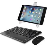 Microcase Tcl Tab 10L Gen 4 Için Bluetooth Touchpad Klavye (Tr Sticker)+Bluetooth Mouse+Tablet Standı- AL2766 - Klavye Mouse Tablet Standı - Siyah