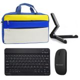 Microcase Tcl Tab 10L Gen 4 ile Uyumlu Tablet Çanta+Bluetooth Klavye+Mouse+Tablet Standı SIYAH-AL4840 - Krem - Sarı - Lacivert