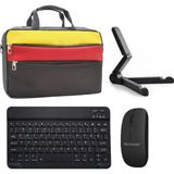 Microcase Tcl Tab 10L Gen 4 ile Uyumlu Tablet Çanta+Bluetooth Klavye+Mouse+Tablet Standı SIYAH-AL4840 - Siyah - Sarı - Kırmızı