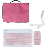 Microcase Tcl Tab 10L Gen 4 Tablet Uyumlu Tablet Çanta+Türkçe Bluetooth Klavye +Mouse+ Standı - Pembe AL8127