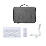 Microcase TCL Tab 11 Gen 2 Tablet Uyumlu Gri Çanta + Türkçe Bluetooth Klavye + Mouse + Standı - Beyaz AL5163